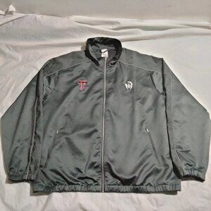 Adidas Patrick Mahomes Gray Texas Tech Shiny Satin Track Jacket XXL 2XL JN5733